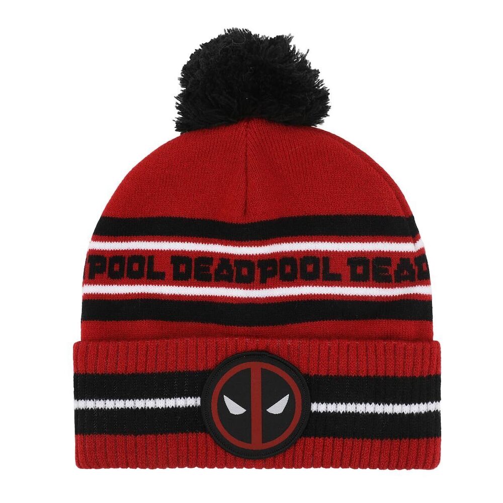 4918 Deadpool Logo Red & Black Cuff Beanie